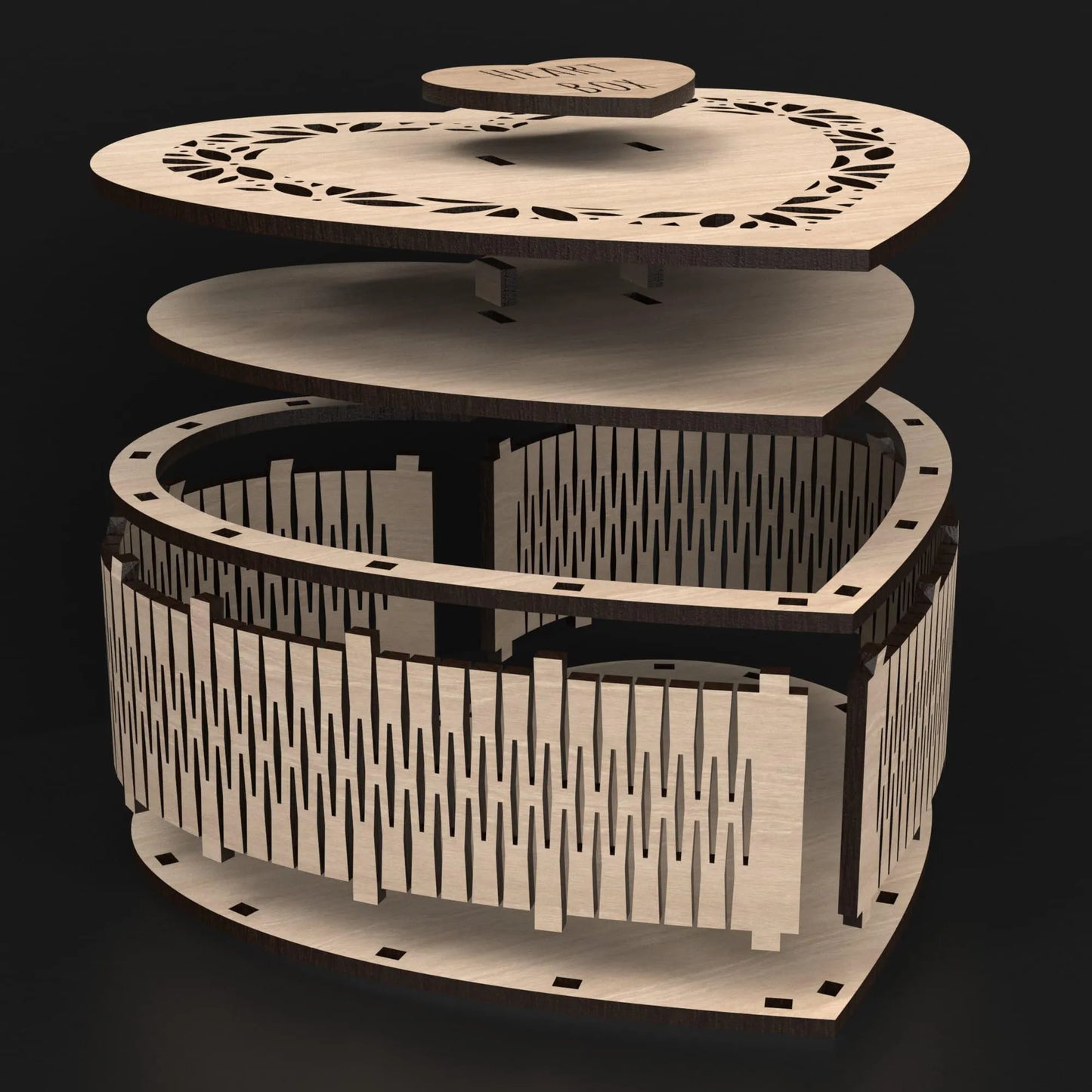 Engraved Heart Keepsake Box – A Laser-Cut Wooden Gift box, perfect for artistic gifts and personalized home décor.