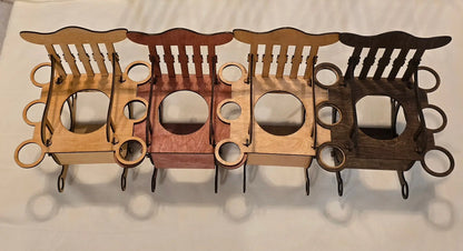 Personalized wooden Bottle Display set with rocking chair design. Semya Farm