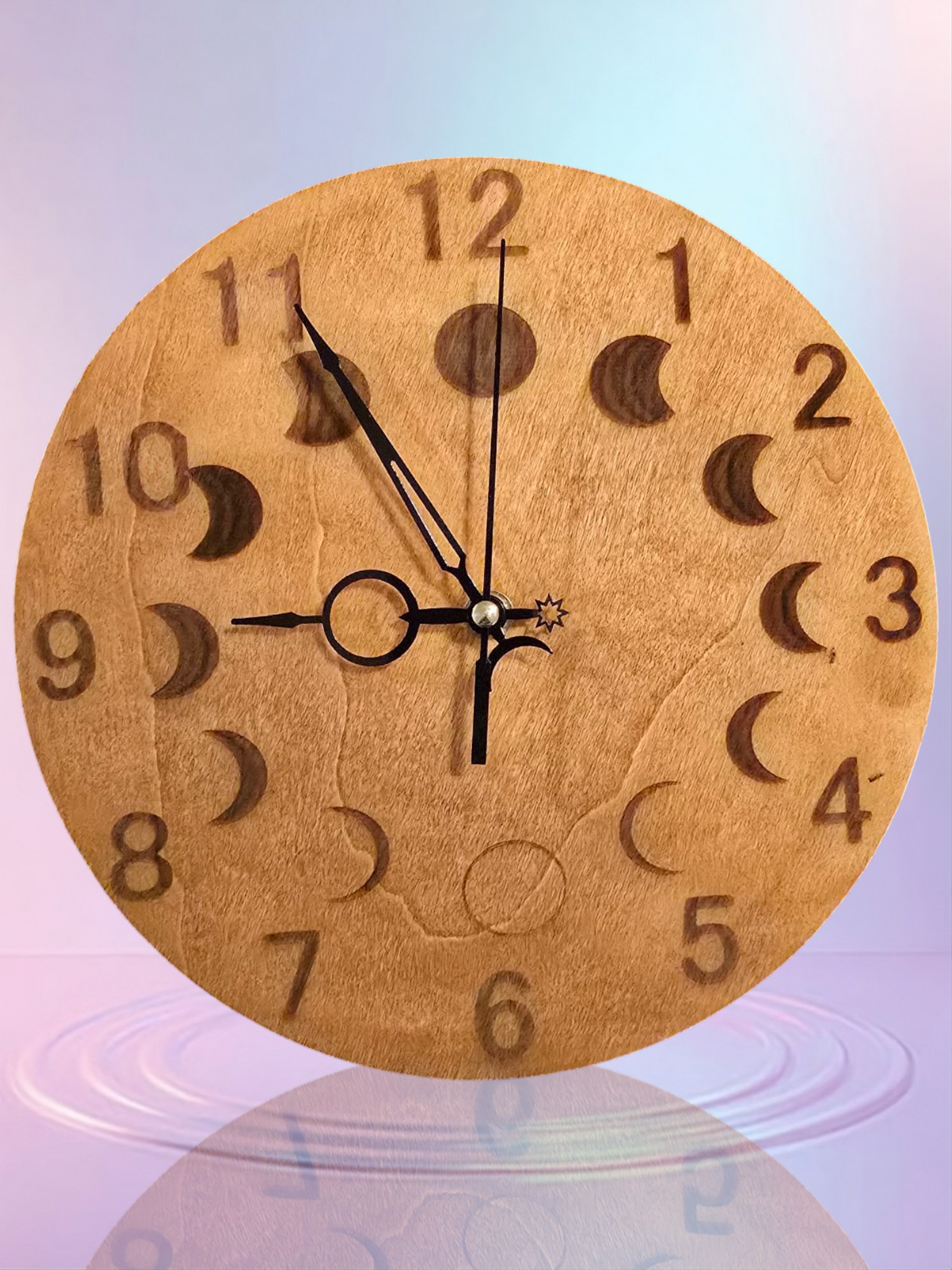 Wooden Wall Clock: Nature-Inspired Laser Engraved Timepiece, Rustic Home Decor, Custom Gift for Any Occasion