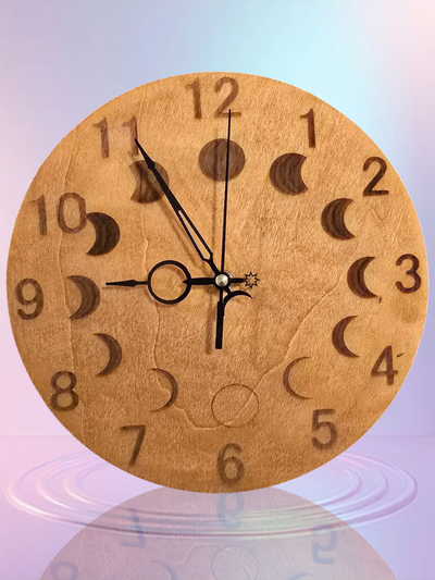 Wooden Wall Clock: Nature-Inspired Laser Engraved Timepiece, Rustic Home Decor, Custom Gift for Any Occasion