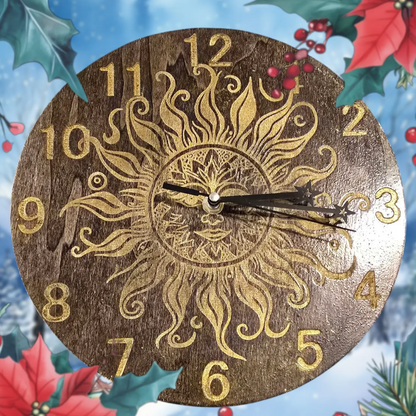 Wooden Wall Clock: Nature-Inspired Laser Engraved Timepiece, Rustic Home Decor, Custom Gift for Any Occasion Semya Farm