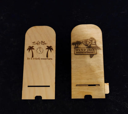 Wooden Phone Holder – Personalized Engraved Stand for Smartphones