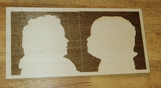 Personalized Wooden Silhouette Art – Custom Laser Cut Gift, Engraved Couple Portrait, Anniversary or Wedding Keepsake
