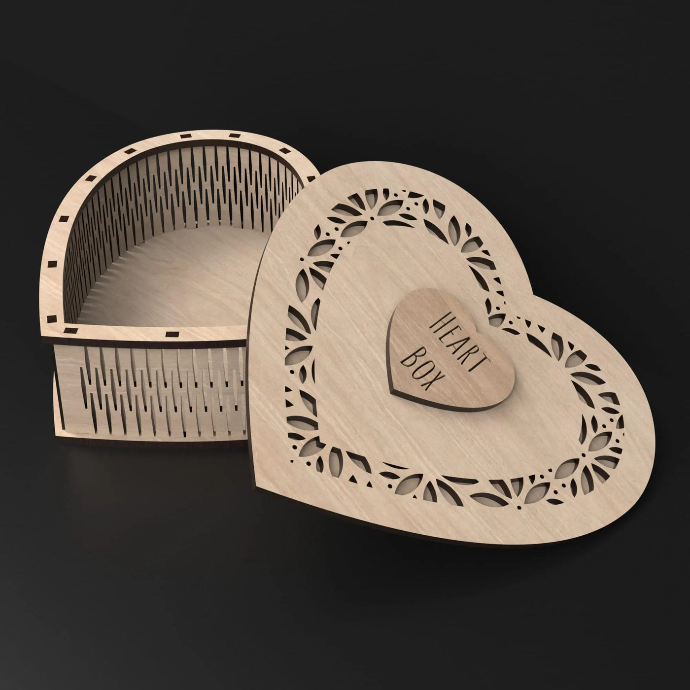 Engraved Heart Keepsake Box – A Laser-Cut Wooden Gift box, perfect for artistic gifts and personalized home décor.